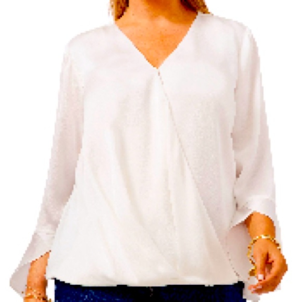 Vince Camuto Bell Sleeve Surplice Satin